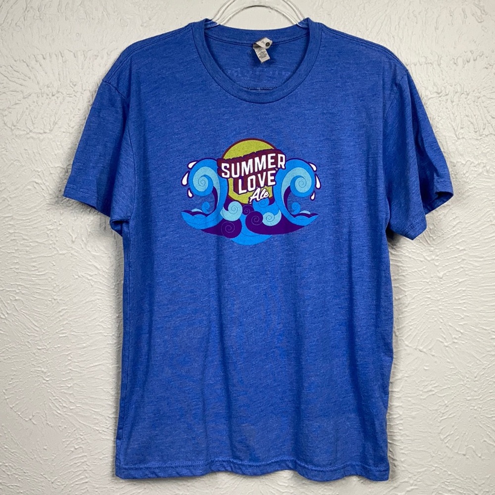 Summer Love Ale Blue Short Sleeve T-Shirt Size L